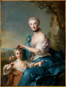 Jean-Marc Nattier - Madame Crozat de Thiers and Her Daughter - 72.132 - Indianapolis Museum of Art