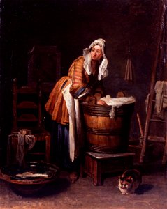 Jean-Siméon Chardin - Washerwoman - Google Art Project. Free illustration for personal and commercial use.