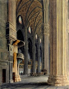 Jean-Lubin Vauzelle Blick in das Kirchenschiff des Mailänder Doms
