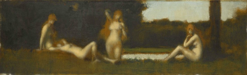 Jean-Jacques Henner - Nymphes à la sortie du bain - PPP185 - Musée des Beaux-Arts de la ville de Paris. Free illustration for personal and commercial use.