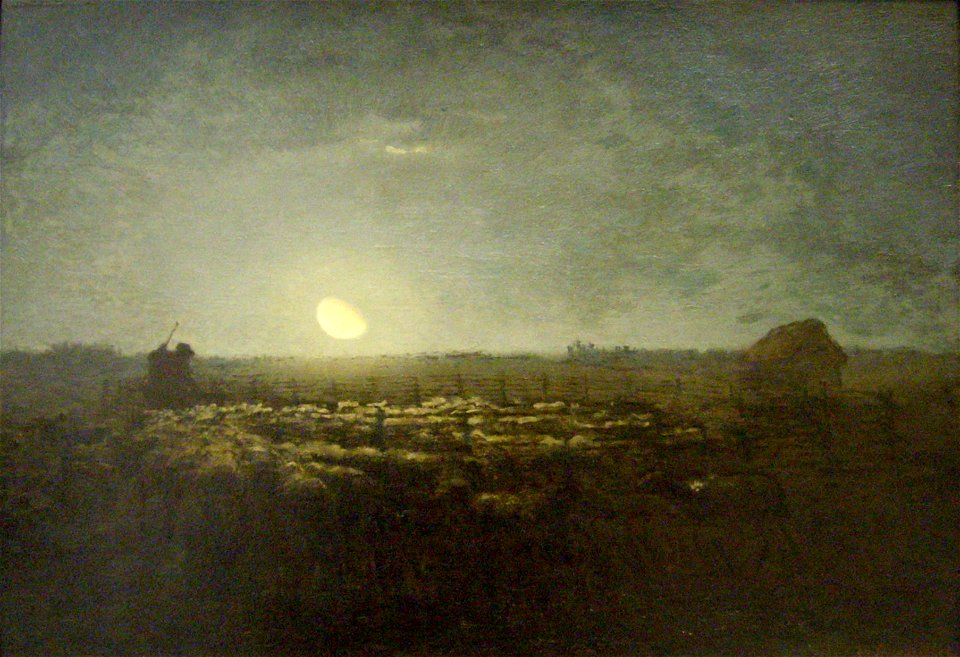 Jean-François Millet, Le parc à moutons, clair de lune
