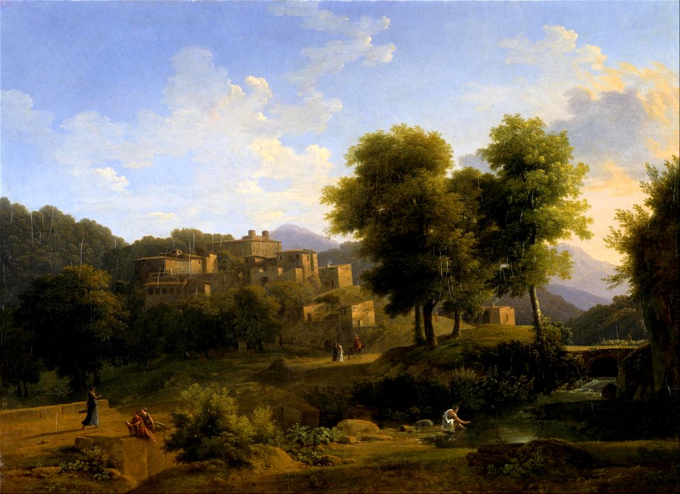 Jean-Victor Bertin - View of a Town in the Sabine Hills - Google Art Project