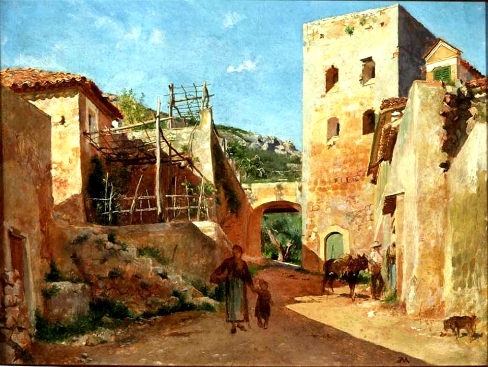 Jean-Louis-Ernest Meissonier - Street Scene near Antibes - WGA14741