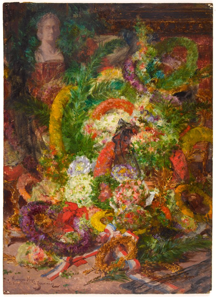Jeannin, Georges - Les fleurs et les couronnes de la chambre mortuaire - 763 - Maison de Victor Hugo