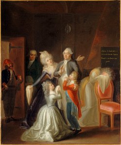 Jean-Jacques Hauer - Les adieux de Louis XVI à sa famille, le 20 janvier 1793 - P1988 - Musée Carnavalet. Free illustration for personal and commercial use.