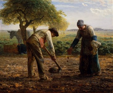 Jean-François Millet - Potato Planters - Google Art Project. Free illustration for personal and commercial use.