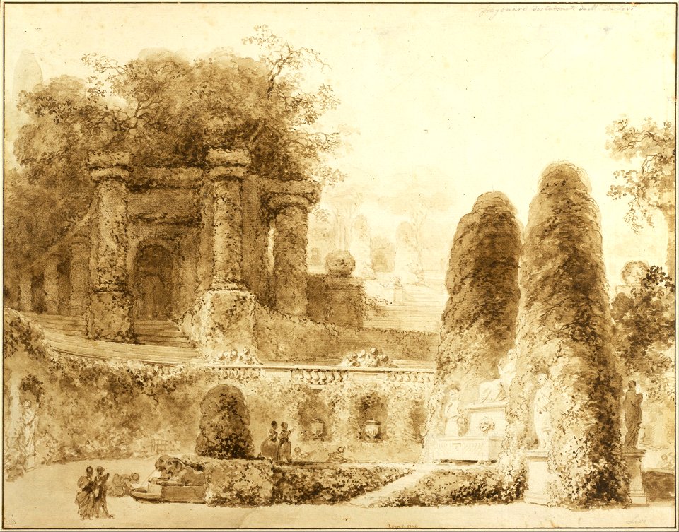 Jean-Honoré Fragonard - Roman Park with Fountain, 1774 - Google Art Project