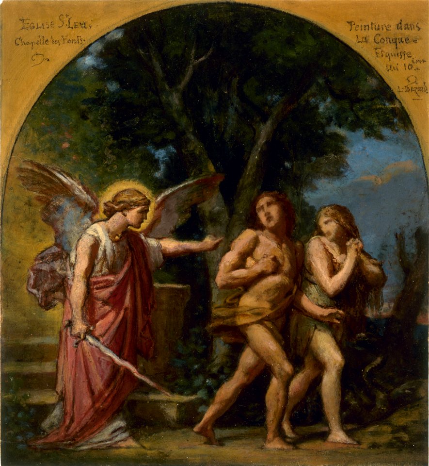 Jean-Louis Bezard - Esquisse pour l'église de Saint-Leu-Saint-Gilles , Le péché originel - PPP4508 - Musée des Beaux-Arts de la ville de Paris