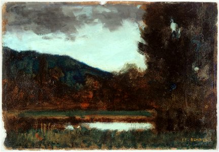 Jean-Jacques Henner - Paysage d'Alsace, crépuscule - PPP191 - Musée des Beaux-Arts de la ville de Paris. Free illustration for personal and commercial use.