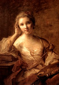 Jean-Marc Nattier - Portrait of a Young Woman Painter - WGA16461. Free illustration for personal and commercial use.