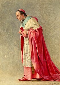 Jehan Georges Vibert - The cardinal. Free illustration for personal and commercial use.