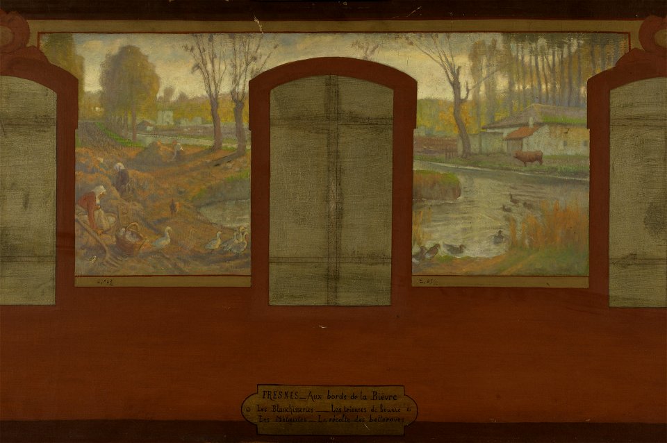Jean-Joseph Enders - Esquisse pour la mairie de Fresnes - Les bords de la Bièvre - PPP3988 - musée des Beaux-Arts de la ville de Paris - 4