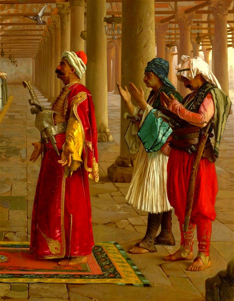 Jean-Léon Gérôme – Public Prayer in a Mosque, detail