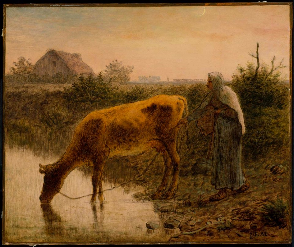 Jean-François Millet - Peasant Watering Her Cow - 17.1509 - Museum of Fine Arts