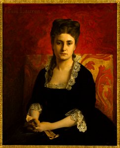 Jean-Paul Laurens - Portrait de femme en robe noire tenant un gant - PDUT1792 - Musée des Beaux-Arts de la ville de Paris