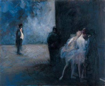 Jean-Louis Forain - Backstage―Symphony in Blue - Google Art Project. Free illustration for personal and commercial use.