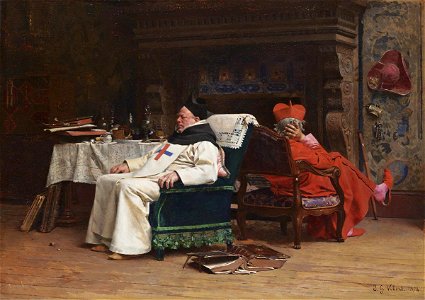 Jehan Georges Vibert - The Schism, 1874