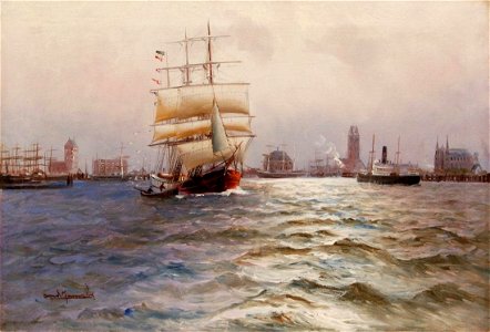 Alfred Jensen - Segler in der Fahrrinne der Wismarbucht