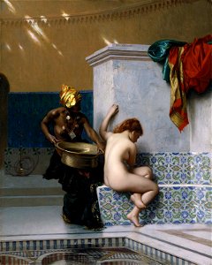 Jean-Léon Gérôme - Moorish bath. Free illustration for personal and commercial use.