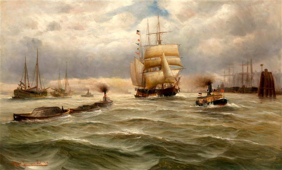 French Harbor by Alfred Jensen, 1918