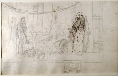 Jean-Léon Gérôme - Study for Socrates Looking for Alcibiades in the House of Aspasia - Walters 372634