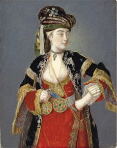 Jean-Étienne Liotard - Portrait présumé de Laura Tarsi en habit à la turque