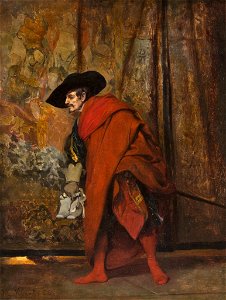 Jehan-Georges Vibert - Polonius behind the curtain. Free illustration for personal and commercial use.