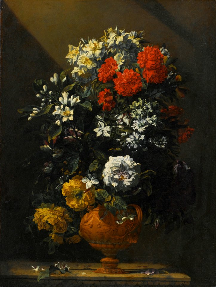 Jean-Michel Picart Still Life of Flowers In a Bronze Vase