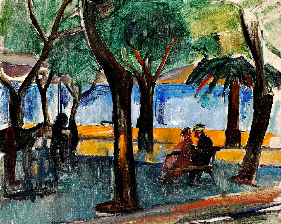 Jens Adolf Jerichau - Under platanerne, Bandol - 1915
