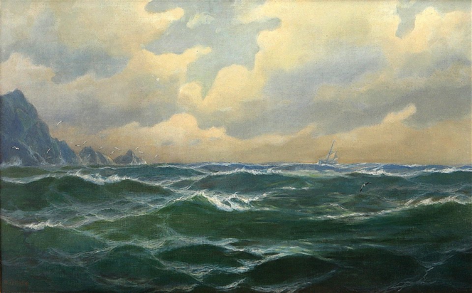 Max Jensen - Unruhige See in Küstennähe