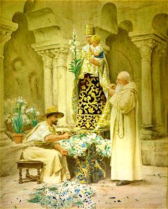 Jehan Georges Vibert Preparations for the procession
