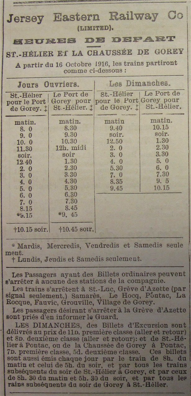 Jersey Eastern Railway 1916