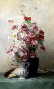 Jenny Villebesseyx Mohnblumen in Vase