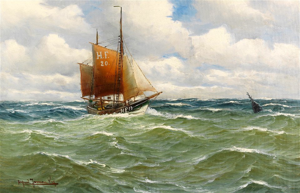 Alfred Jensen - Finkenwerder Fischkutter auf hoher See