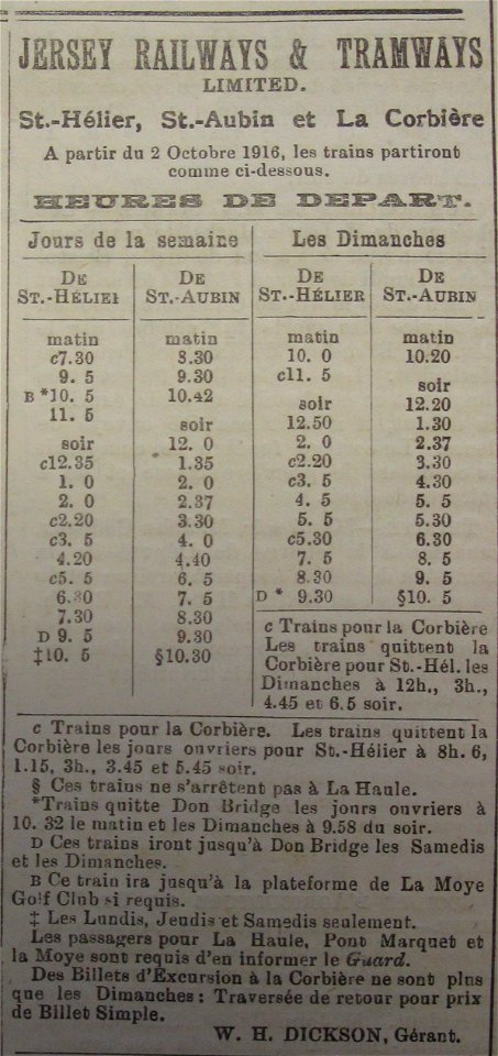 Jersey Railway 1916