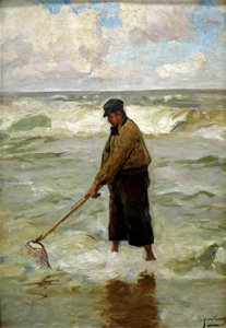 Jernberg Krabbenfischer in der Meeresbrandung am Strand@Albert König Museum20160904