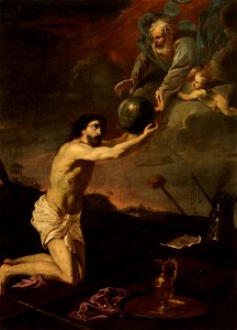 Jesucristo recibe el mundo de manos de Dios Padre (Museo del Prado). Free illustration for personal and commercial use.