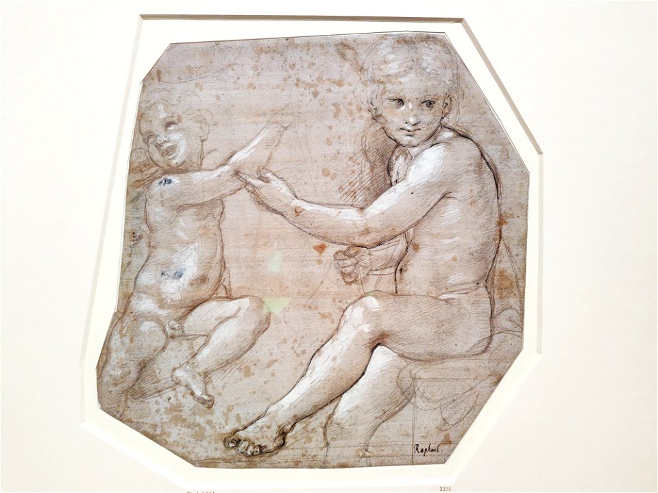 Jesuskind und Johannesknabe (Studie für die Madonna dell'Impannata), ca. 1511-1512