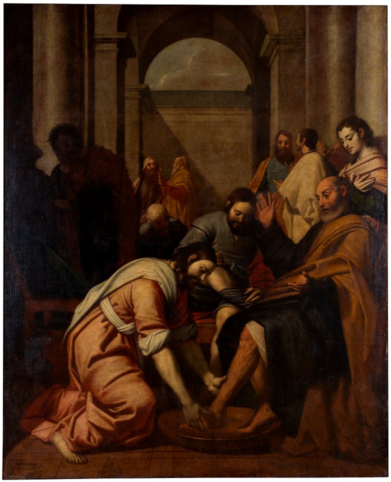 Jesucristo lavando los pies a San Pedro, de Antonio Arias Fernández (Museo del Prado)