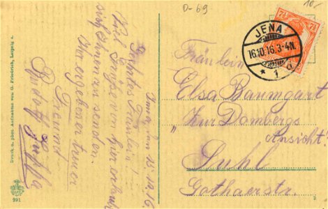 Jena, Thüringen - Prinzessinnengarten (back) (Zeno Ansichtskarten)
