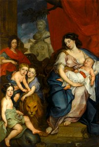 Jerzy Eleuter Szymonowicz Siemiginowski - Portrait of Queen Maria Casimire with children - Google Art Project