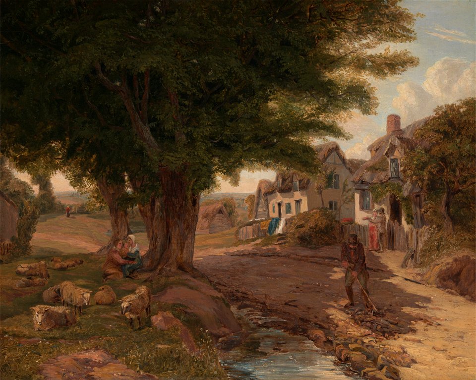 Jessica Landseer - Village Scene (possibly Colickey Green, Essex) - Google Art Project