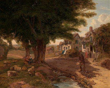 Jessica Landseer - Village Scene (possibly Colickey Green, Essex) - Google Art Project