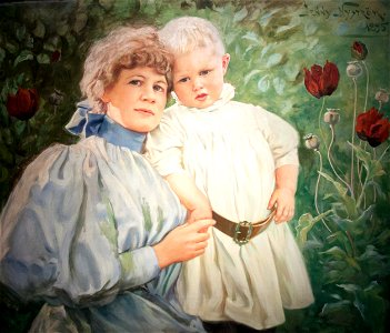Jenny Nyström - Self-portrait with her son