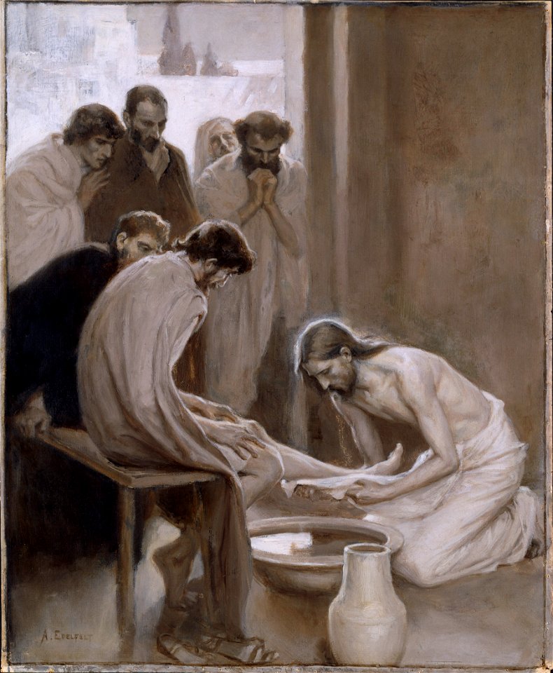 Jesus Washing the Feet of his Disciples (Albert Edelfelt) - Nationalmuseum - 18677