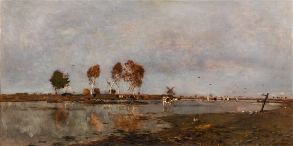 Eugen Jettel - Flusslandschaft mit Weidevieh
