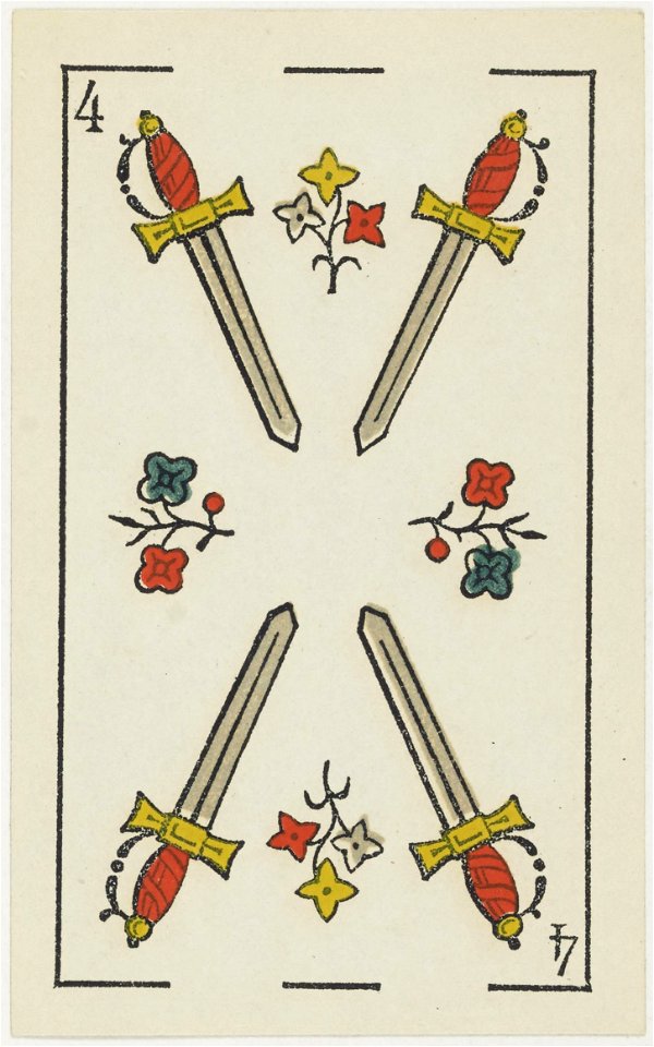 Jeu d'Aluette - Grimaud - 1860 - Four of Swords