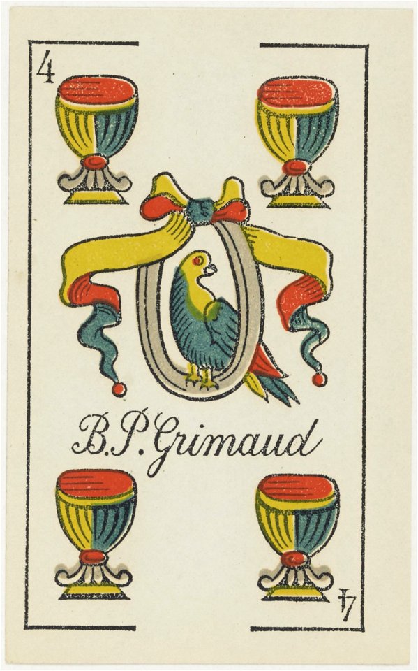 Jeu d'Aluette - Grimaud - 1860 - Four of Cups