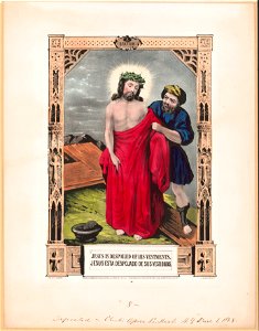Jesus is despoiled of his vestments. - Jesus esta despojado de sus vestiduras. LCCN2002707668