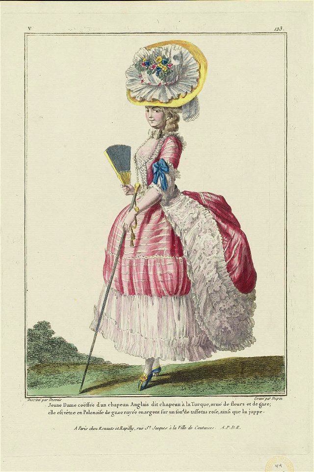 Jeune Dame coëffée d'un chapeau Anglais dit chapeau